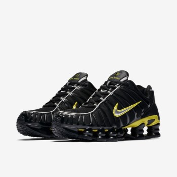 Nike Shox TL - Férfi Utcai Cipő - Fekete/Sárga/Metal Titán